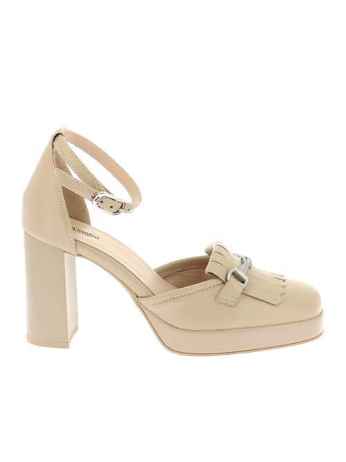 decolleté con tacco in pelle beige NERO GIARDINI | E409460D453